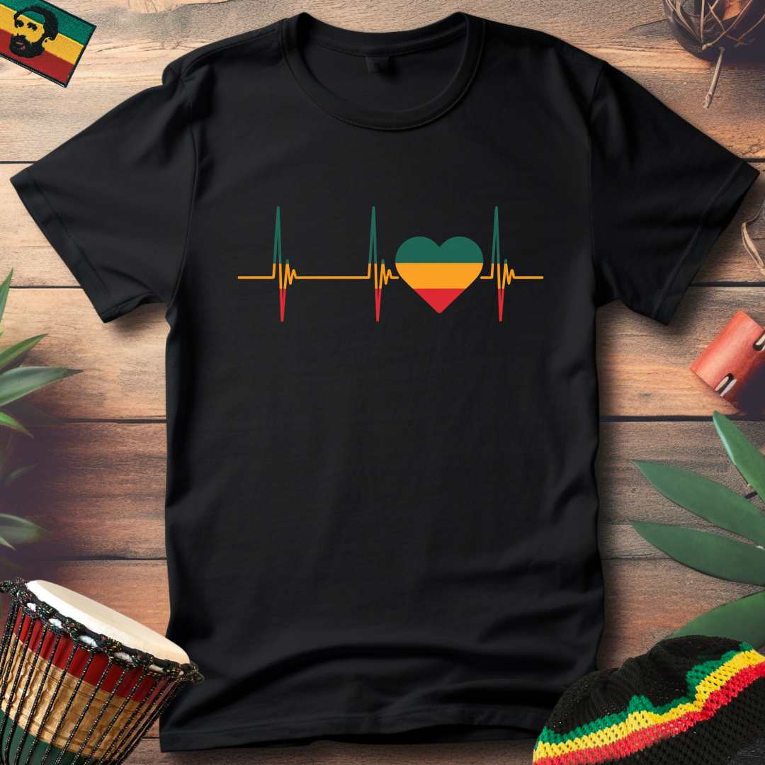 Rasta ECG Heartbeat T-Shirt