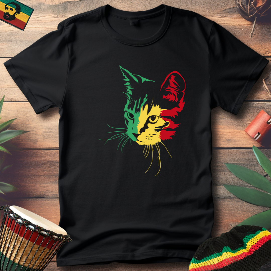 Cat In Rasta Colors T-Shirt